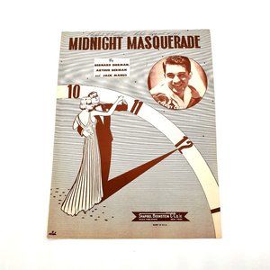 Vintage Sheet Music 1946 Midnight Masquerade Voice Piano Guitar Bierman Berman